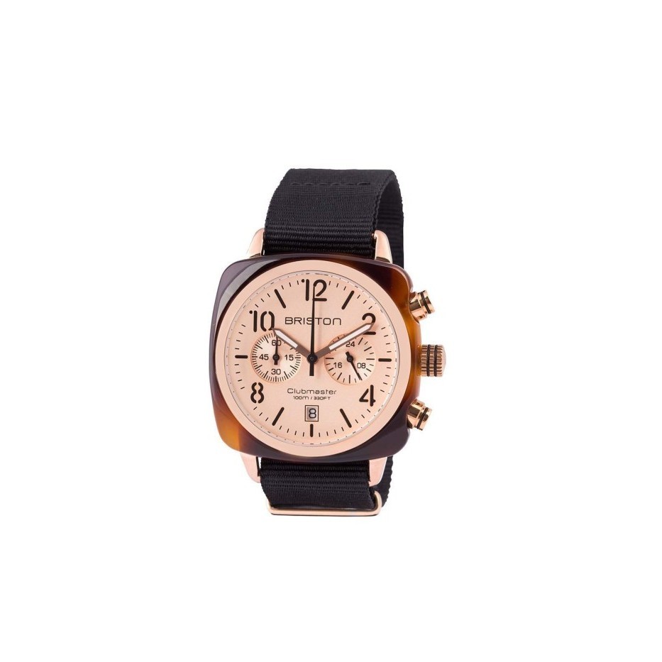 ✅New Ori Briston Clubmaster Classic Acetate Chronograph Rose Gold 40Mm Berkualitas