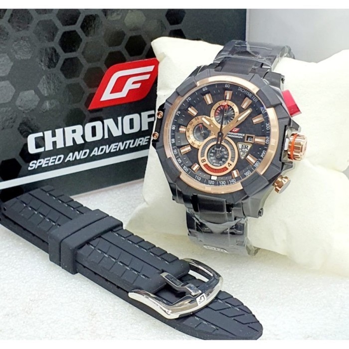 ✅Original Jam Tangan Chronoforce 5209 Black Rosegold B Original Garansi 1 Tahun Limited