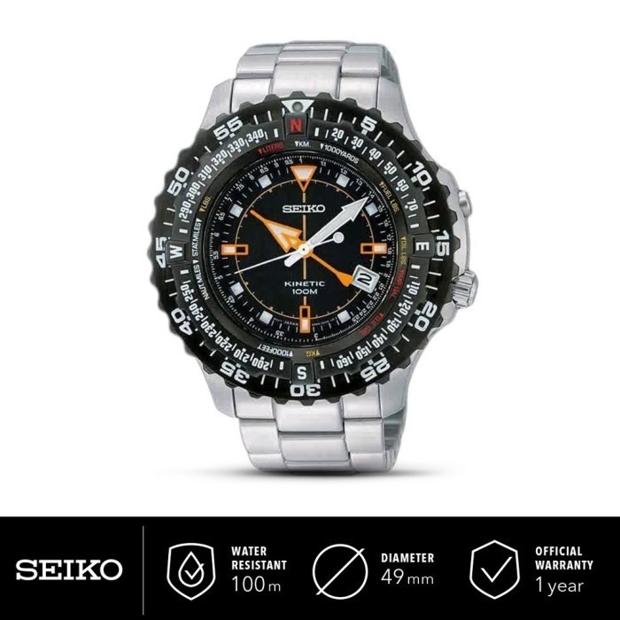 ✅Original Jam Tangan Pria Seiko Kinetic Ska423P1 Flightmaster Stainless Original Diskon