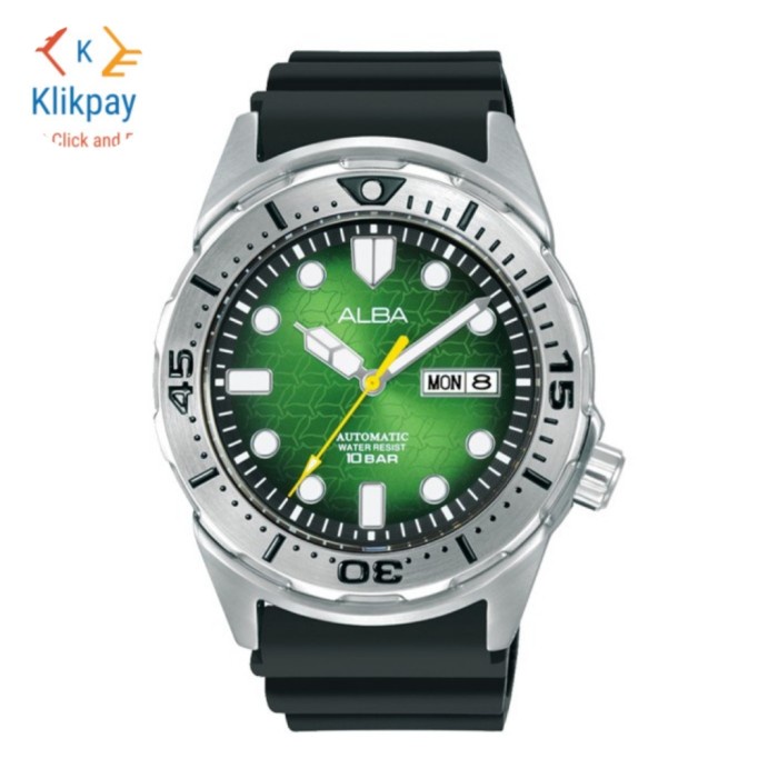 ✅Ready Klikpayindo Jam Tangan Alba Original Al4447X1 Automatic Rubber Al4447 Terbaru