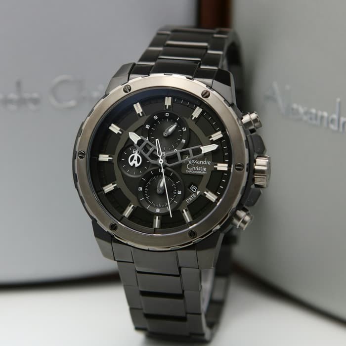 ✅Original Jam Tangan Pria Alexandre Christie Ac 6530 / Ac6530 Full Black Berkualitas