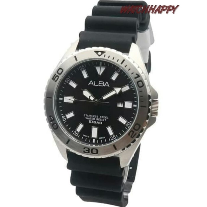 ✅Ready Jam Tgn Alba Original 100 Ah9025X1 Sport Rubber Black Ah9025 Garansi Berkualitas