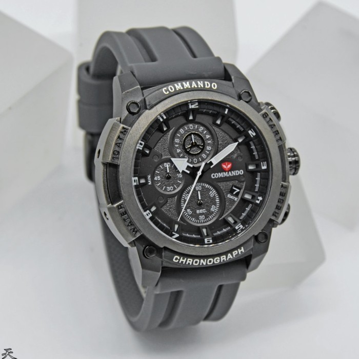 ✅Ready Jam Tangan Commando 7004M Original Garansi 1 Tahun Rubber Grey Diskon