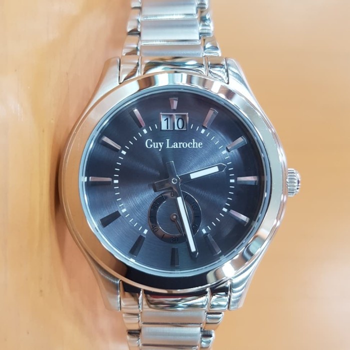 ✅Original Guy Laroche G6010 Grey Dial Stainless Steel Men'S Watch Diskon