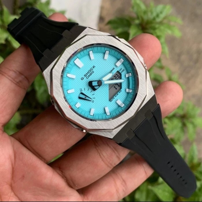 ✅Sale Jam Casio Gshock Ga2100 Oroginal Tiffany Silver Rubber Black Gen5 Terbaru