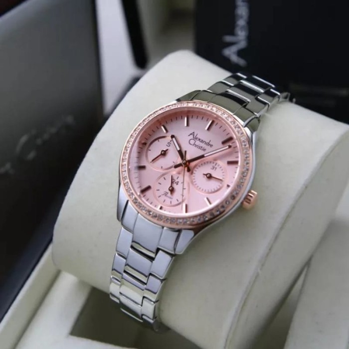 ✅Termurah Alexandre Christie 2A66 Ac 2A66 Ac 2A66 Silver Pink Wanita Original Diskon