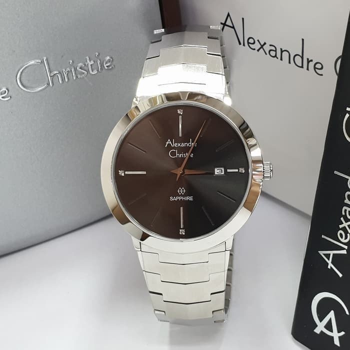 ✅Sale Jam Tangan Pria Alexander Cristie Ac8568 Original Silver Black Limited