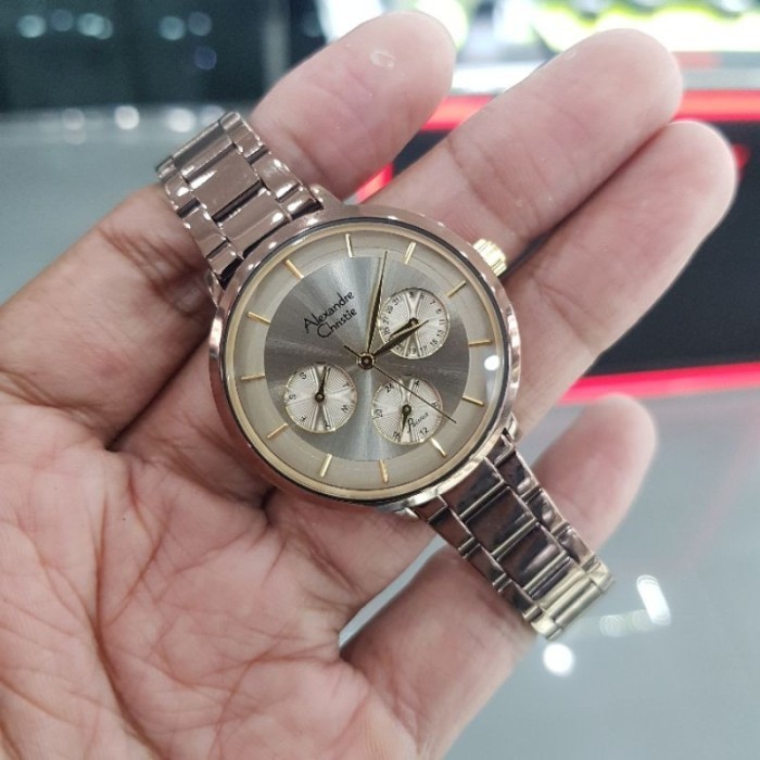 ✅Sale Alexandre Christie Original Ac2871 Rosegold Grey Jam Wanita Original Limited