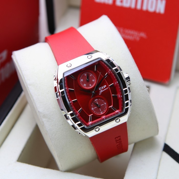 ✅Termurah Jam Wanita Expedition E6782 / 6782 Silver Red Garansi Resmi 1Tahun Limited