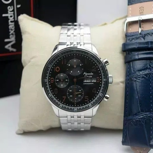 ✅Ori Alexandre Christie Ac 6492 / Ac 6492Mc Silver Black Original  Garansi Terbaru