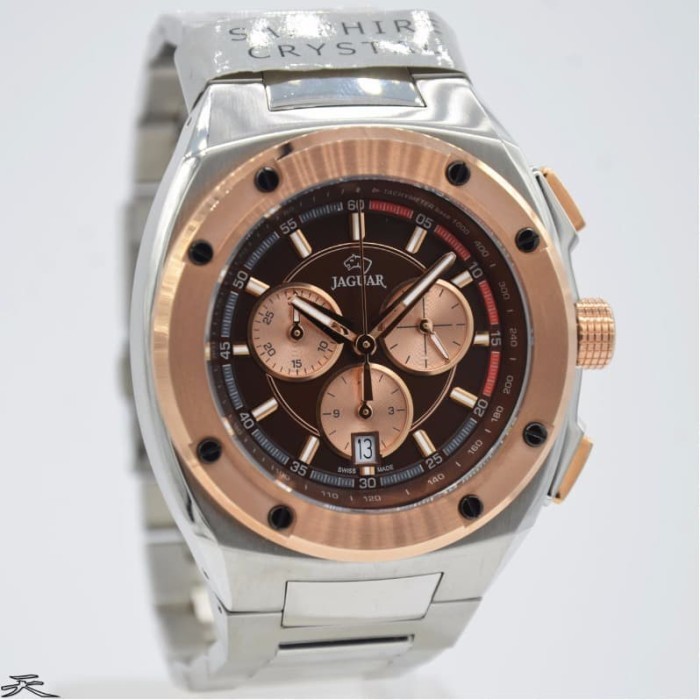 ✅Ori Jam Tangan Pria Jaguar J808 Silver Rantai Original Swiss Made Terbatas