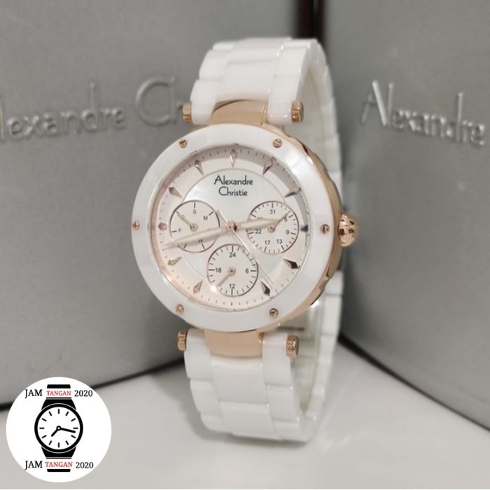 ✨Baru Jam Tangan Wanita Original Alexander Cristie Ac 2807 White Rose Ac2807 Terbaru