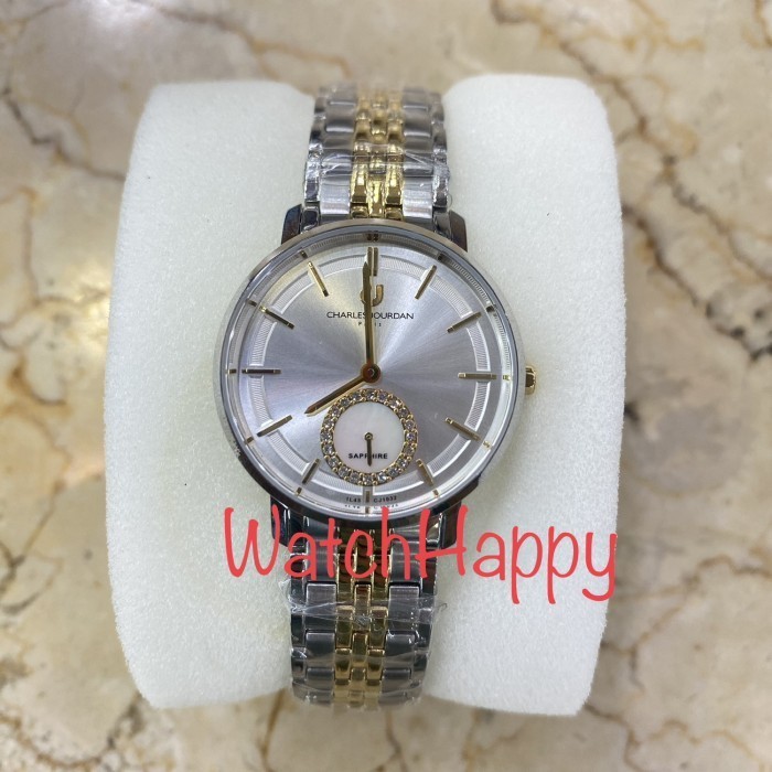 ✨Baru Charles Jourdan Cj1032-2112 Cj1032 Cj 1032 Lady Silver Gold Stainless Limited