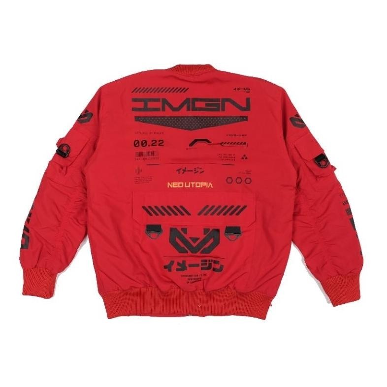 Jacket Bomber Pria Motor Keren Zarghami Neo Utopia Merah