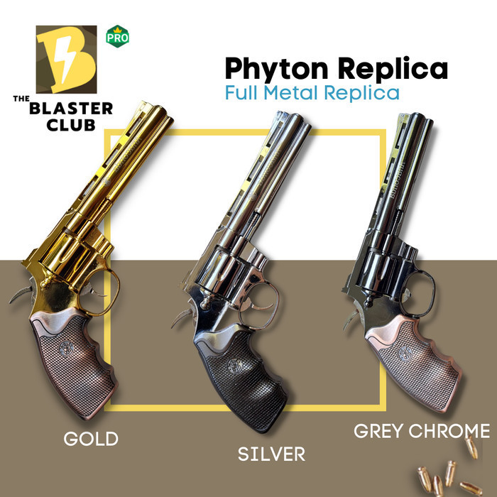 Replika Pistol Phyton Full Metal Besi Figure Pajangan Koleksi Miniatur