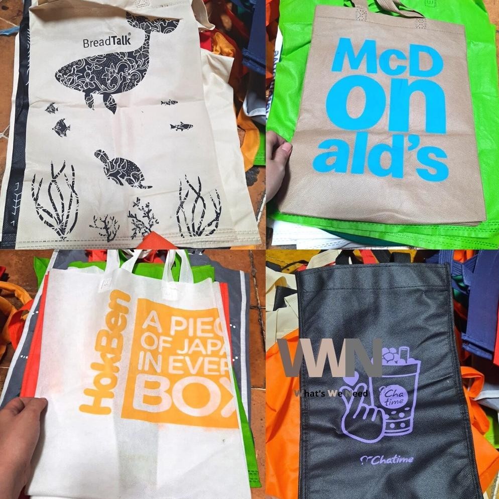 terlaku,, Kantong Spundbond Hokben Mcd Starbucks Tote Bag Reuseable 100% Ori