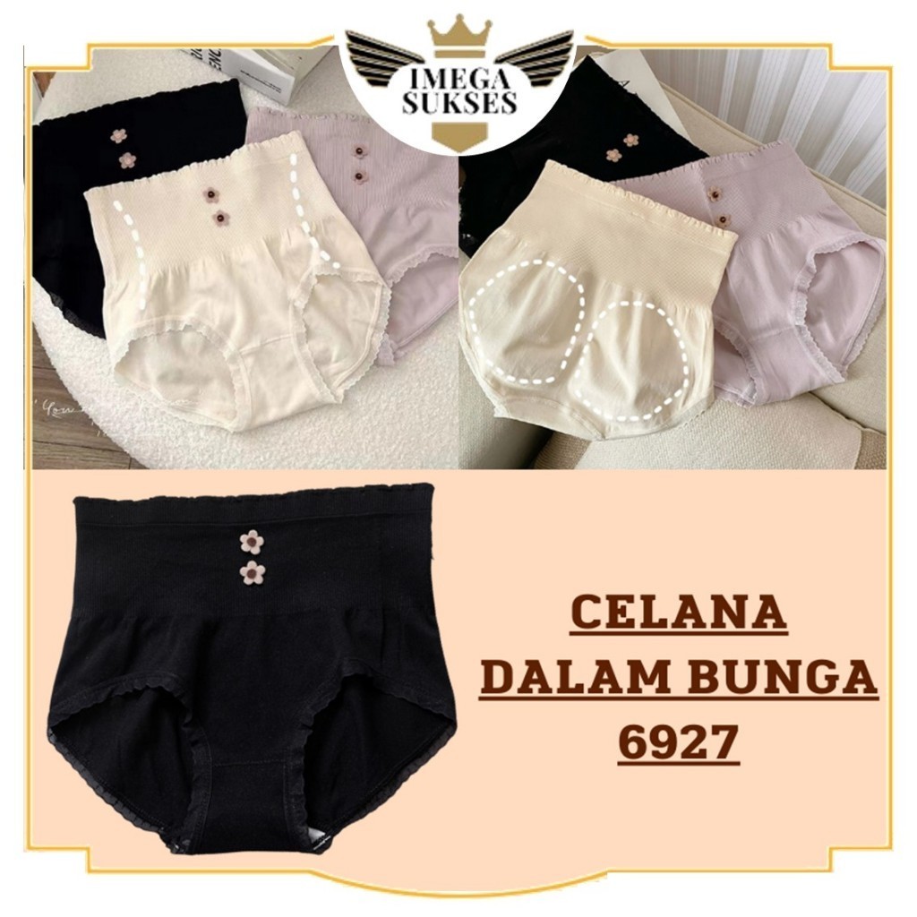 PHG -  Kolor Wanita Bahan Premium  Celana Dalam Wanita Highwaist Motif 2 Bunga 6927 Anti Bakteri Cel