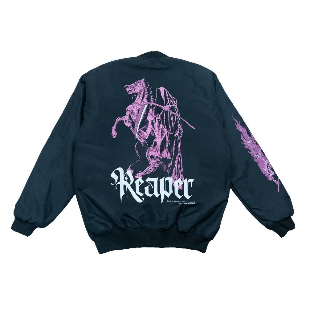 Jacket Bomber Pria Motor Keren Zarghami Metaphores Reaper