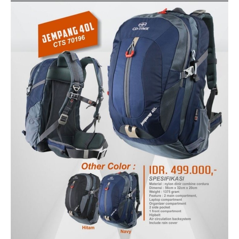 Semi Carrier Co Trek  Jampang  40L  Original Free Rain Cover