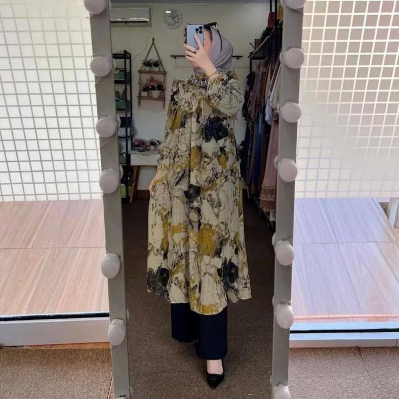 Termurah Setalan Long Tunik Wanita Nadira Setelan Kulot Wanita Oneset Tunik Panjang Setelan Celana P
