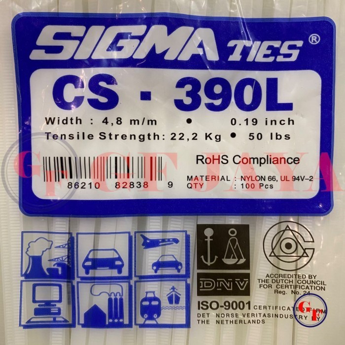 

Promo Kabel Ties Sigma Cs 390L / 39Cm Putih Cs390L Cable Tie White 40 Cm