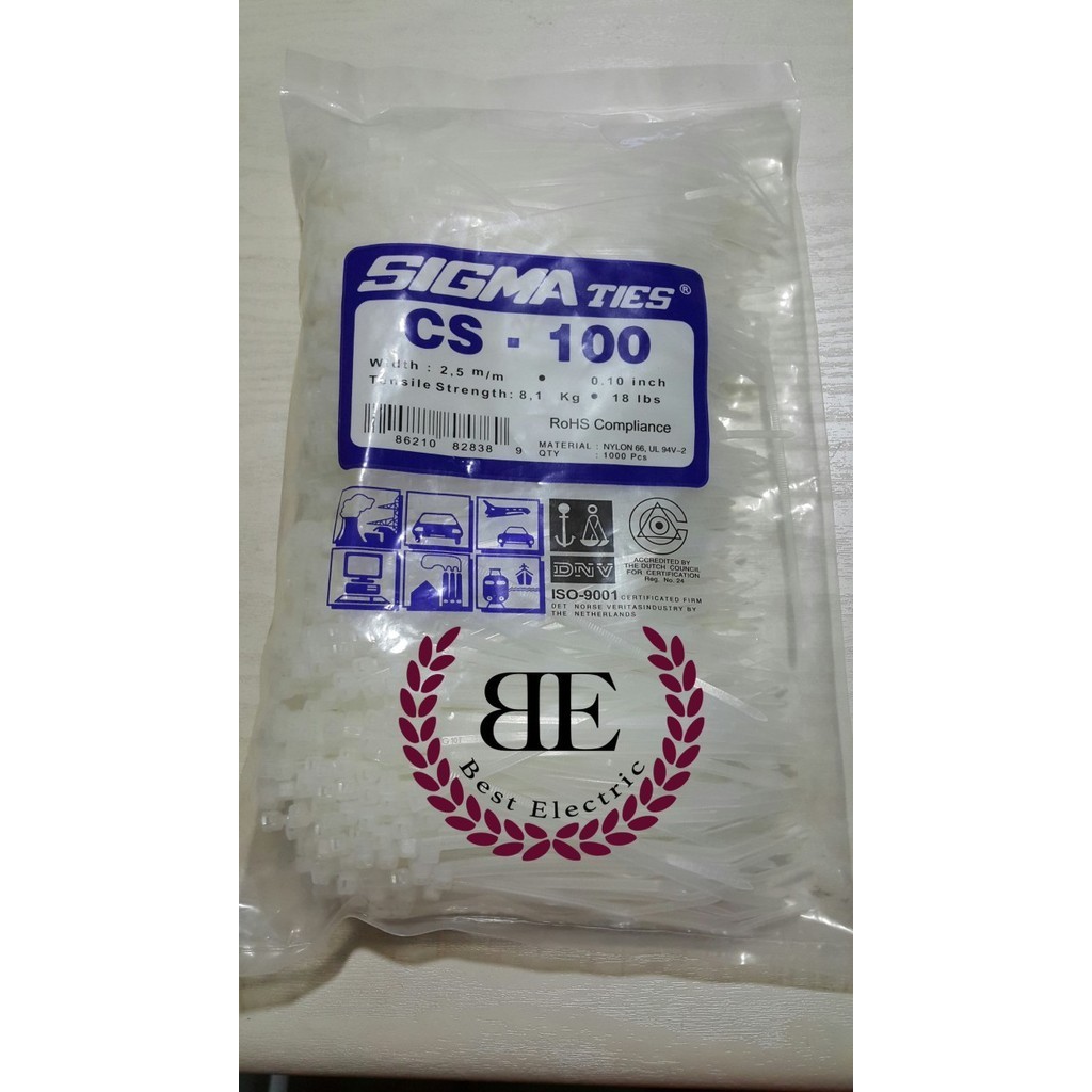 

Promo Kabel Ties / Kabel Tis / Cable Tie Cs 100 T Putih 10 Cm Sigma Cs100T