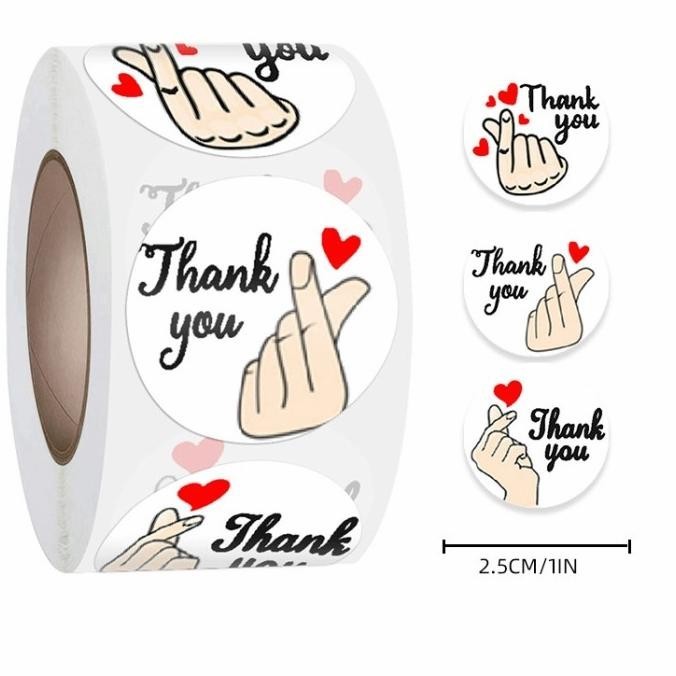 

DFG - Sticker Thank You Love isi 500 Cutting Stiker Rol Anti Air Vinyl Murah TERLARIS