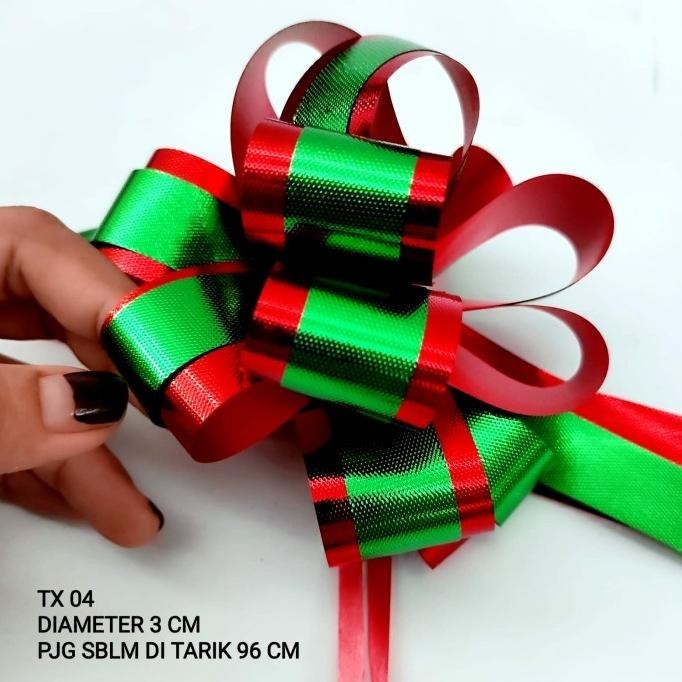 

DFG - Pita Tarik Kado Natal Merah Hijau Dekorasi Parcel Bungkus Gift Box TERLARIS