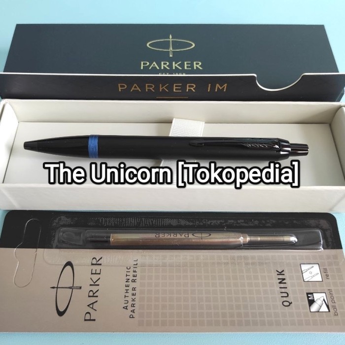 

[Baru] Paket 1 Klik: 1Pcs Parker Im Black Blue Ring Ballpoint 1Pcs Refill Berkualitas