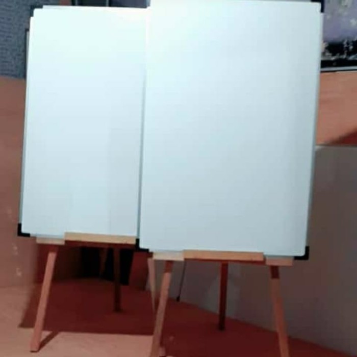 

[Baru] White Board Standing Kayu Segitiga 60 X90 Cm Berkualitas