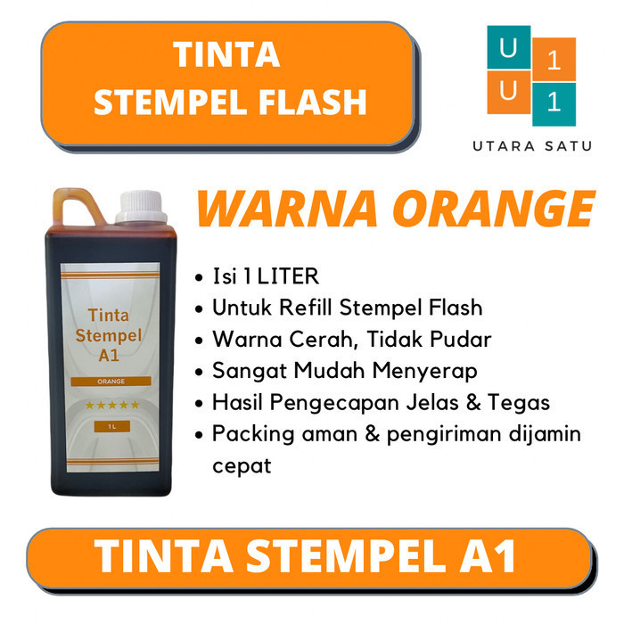 

[Baru] Tinta Stempel Flash Warna Orange 1 Liter Limited
