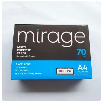 

[Baru] Kertas Hvs A4 70 Gr Mirage 1 Box - Isi 5 Rim Terbaru