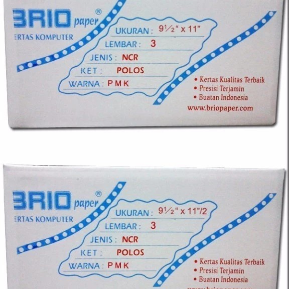 

[Baru] Kertas Continuous Form 3 Ply Ncr Brio K3-K3/2 Ukuran 9.5X11 Terbatas