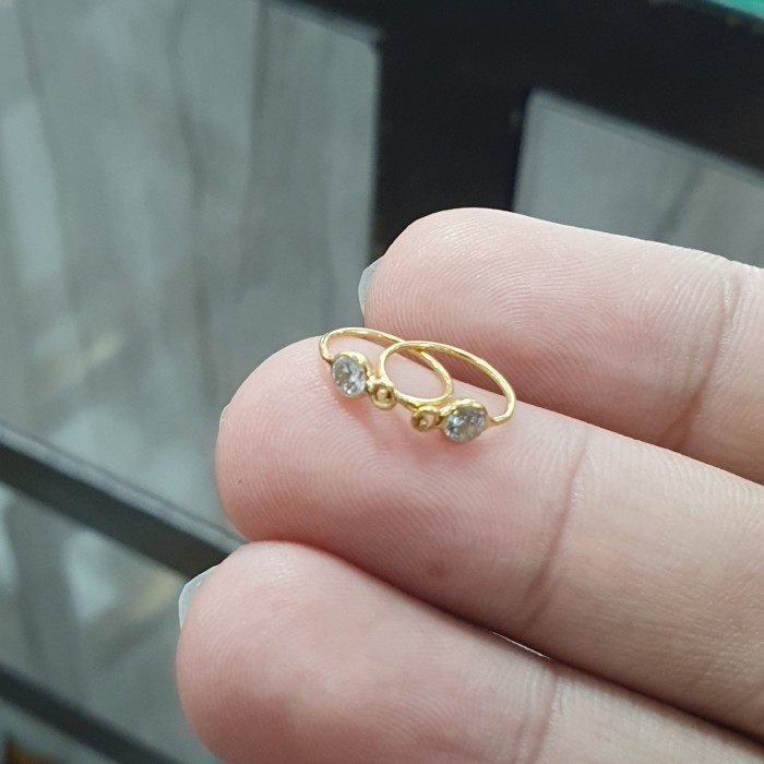 [COD] Anting Bayi Anak Kenip Mata Satu Emas Tua Kadar 700 Berkualitas