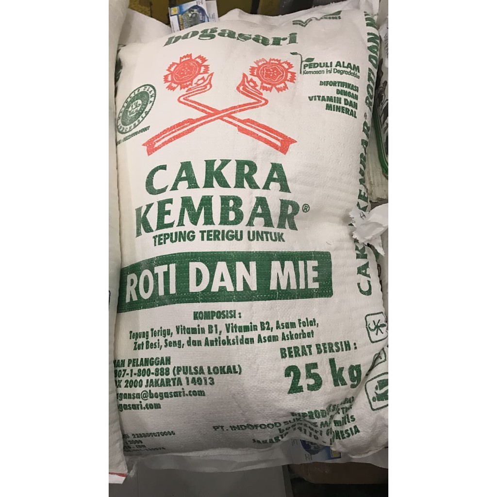 

Tepung Terigu Cakra Kembar 1Ball 25Kg