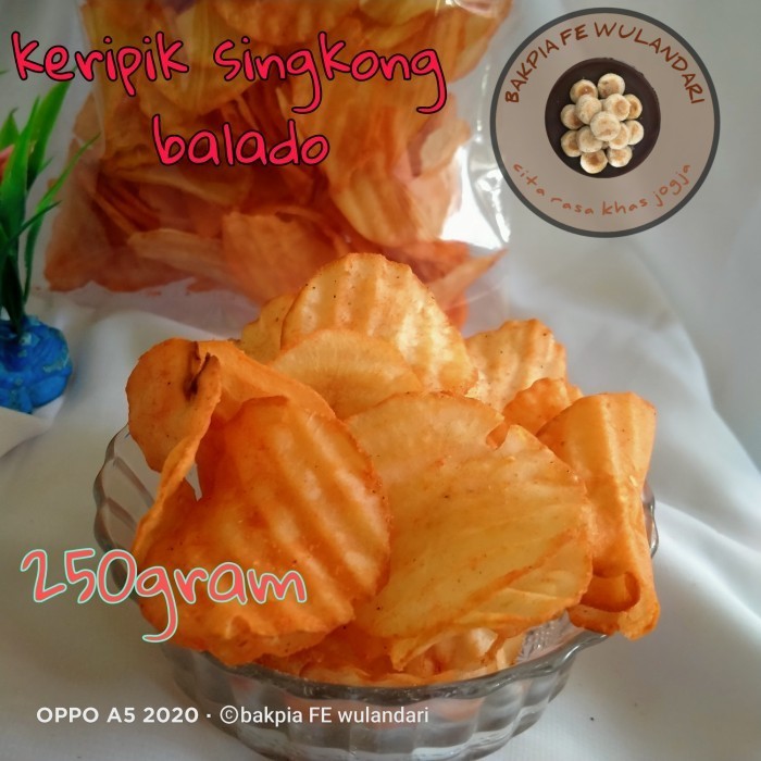 

RWS - 250 gramKERIPIK SINGKONG RASA BALADO / KRIPIK SINGKONG - Snack Jogja