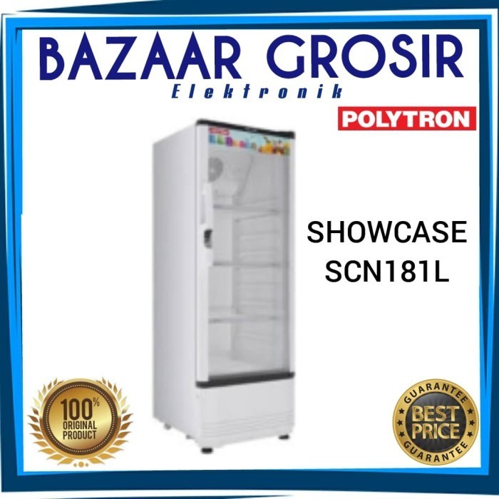 [Baru] Showcase Polytron Scn181L Scn 181L 200L Display Cooler Kulkas Minuman Terbaru