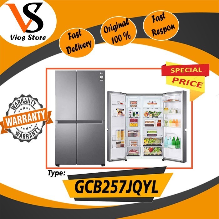 [Baru] Lg Gc-B257Jqyl Kulkas Side By Side Lg Gcb257Jqyl Gcb257 257Jqyl Diskon