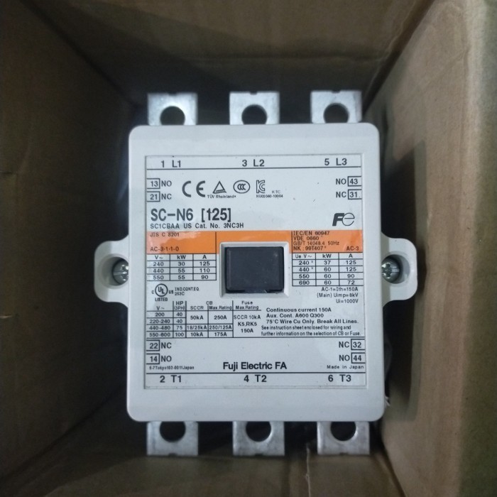 [New Ori] Magnetic Contactor Sc-N6 2No 2Nc Fuji Electric Berkualitas