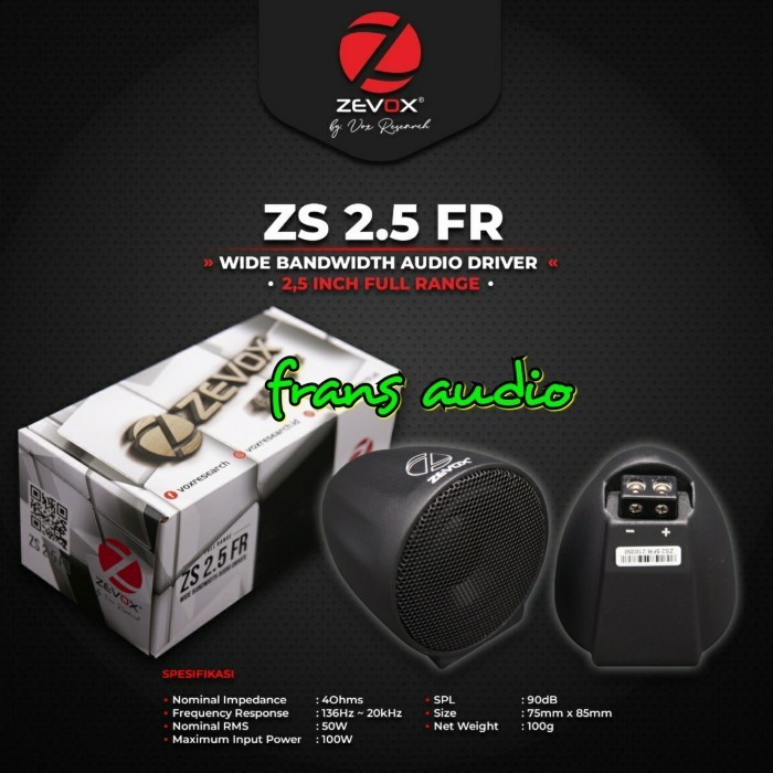 [Baru] Speaker Fullrange Zevox Vox Research Zs 2.5 Fr Vox Zs2.5Fr Vox Zs2.5 Terbaru
