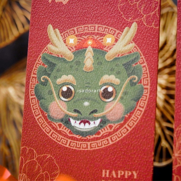 

10Pcs Angpao Imlek 2024 Naga Angpau Amplop Uang Panjang Long