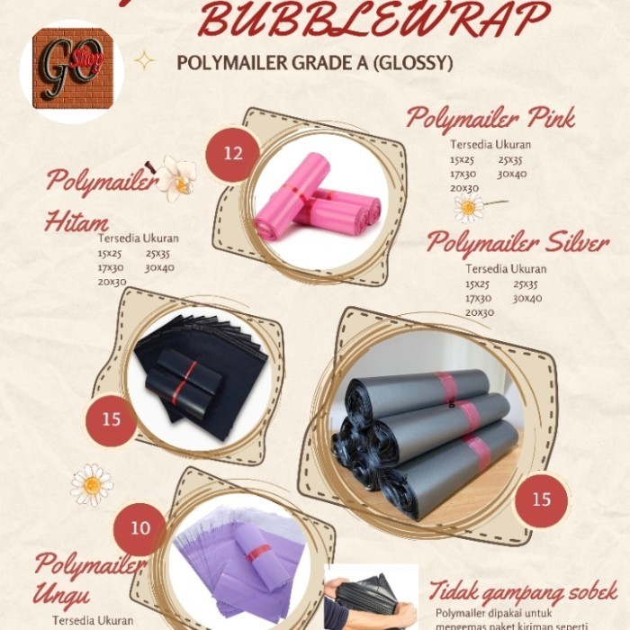 

Plastik Packing Polymailer 20X30 Isi 100Pcs Glossy, + Lem, Amplop Pack