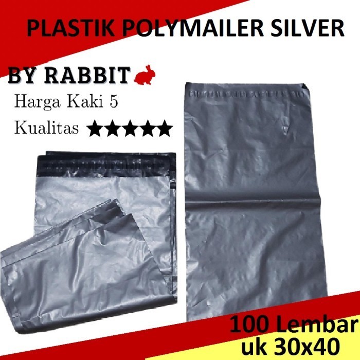 

Kantong Plastik Polymailer Amplop Silver Glossy 30X40 100Lembar