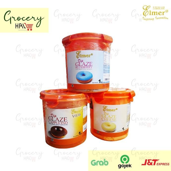 

Elmer Dip Glaze 1 Kg - Cheese - Dark Choco - Greentea - Tiramisu - Dll