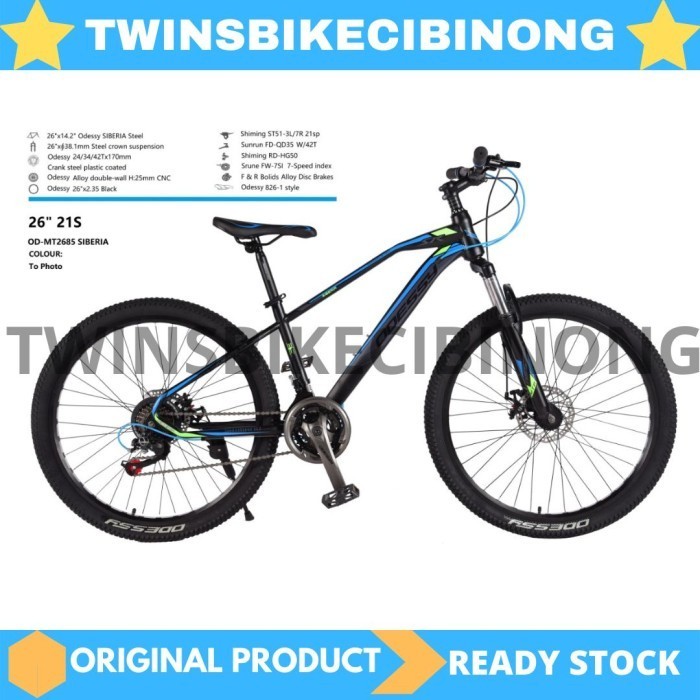 Terbaru Sepeda Gunung Mtb 26 Odessy Siberia Inner Cablle 21Speed Promo Terlaris