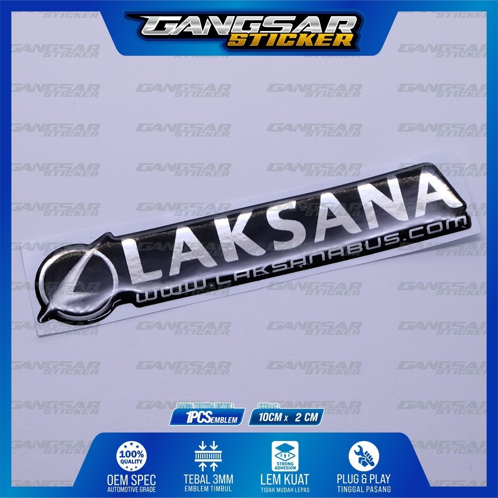 Emblem logo laksana / emblem timbul laksana / sticker laksana / stiker logo laksana / emblem 3d laks