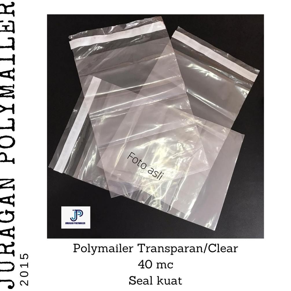 

TIO TRANSPARAN/ CLEAR Polymailer 21*30+5 cm Amplop Plastik Bening dengan Perekat Security TERLARIS