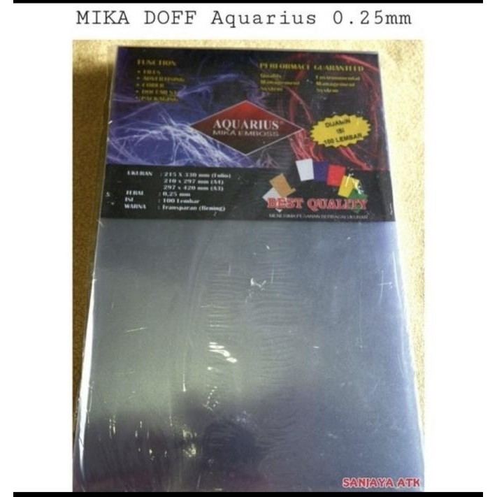 

HARGA DISC - mika jilid doff 0,25mm Ukuran F4 isi 100