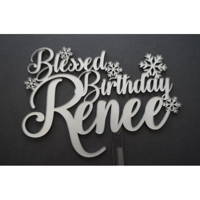 Cake Topper Acrylic Custom Color 15x20 cm