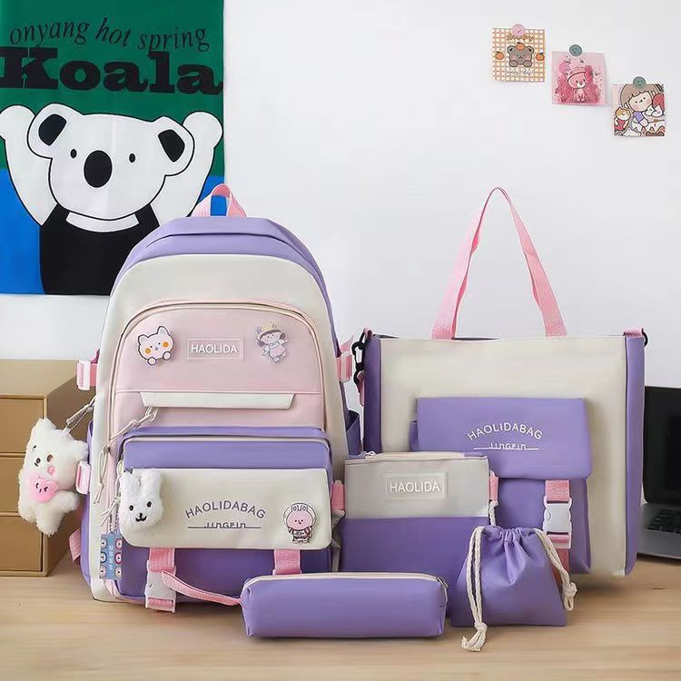 [BEAUTY LR COLLECTION] COD TAS RANSEL WANITA E6787 TAS RANSEL SEKOLAH 5IN1 TAS RANSEL BACKPACK
